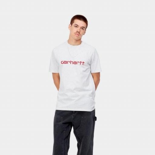 CARHARTT WIP Camiseta S/S Script T-Shirt Ash Heather Rocket [0]