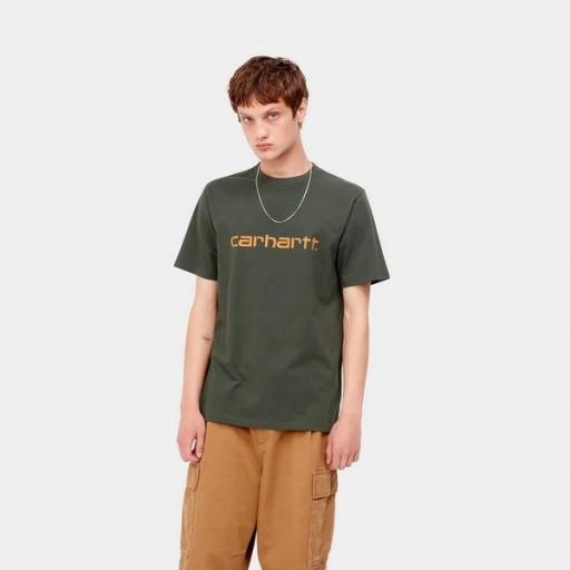 CARHARTT WIP Camiseta S/S Script T-Shirt Boxwood Ochre