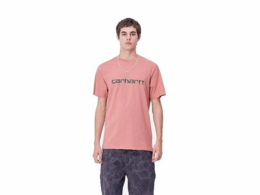 CARHARTT WIP Camiseta S/S Script T-Shirt Dusty Rose Sycamore Tree Rosa