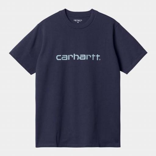 CARHARTT WIP Camiseta S/S Script T-Shirt Enzian Misty Sky [3]