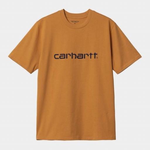 CARHARTT WIP Camiseta S/S Script T-Shirt Ochre Dark Navy [3]