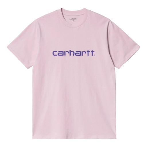 CARHARTT WIP Camiseta S/S Script T-Shirt Pale Quartz Razzmic [0]