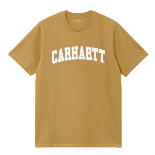 CARHARTT WIP Camiseta S/S University Bourbon White Marrón