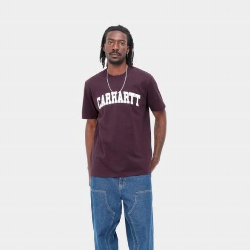 CARHARTT WIP Camiseta S/S University Dark Plum White