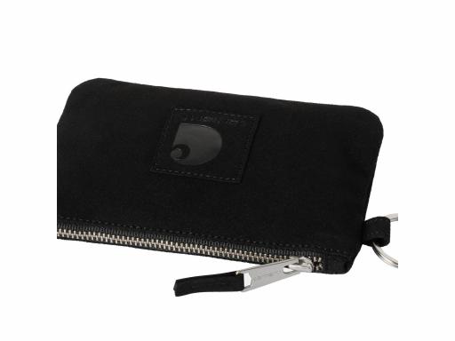 CARHARTT WIP Monedero de piel Suede Zip Wallet Black Negro [2]