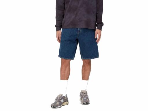 CARHARTT WIP Pantalón corto Hombre Single Knee Short Blue Stone Washed [3]