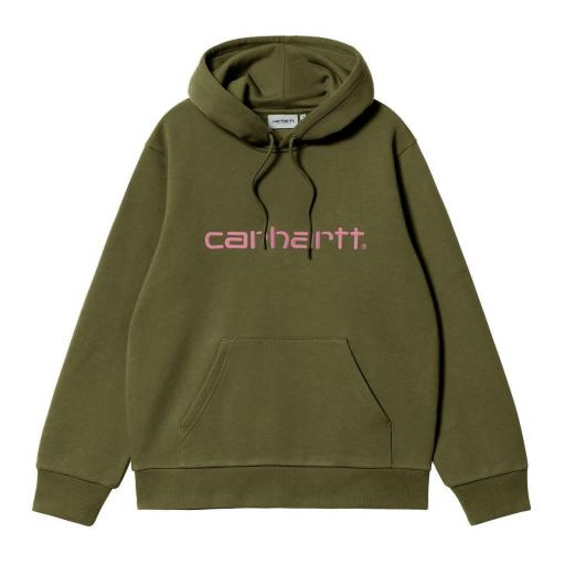 CARHARTT WIP Sudadera Hombre Hooded Carhartt Sweatshirt Dundee Glassy Pink Verde [1]