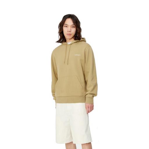 CARHARTT WIP Sudadera Hombre Hooded Script Embroidery Sweat Agate White