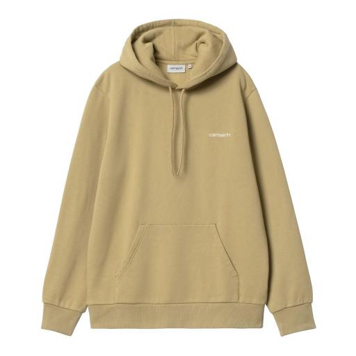 CARHARTT WIP Sudadera Hombre Hooded Script Embroidery Sweat Agate White [1]