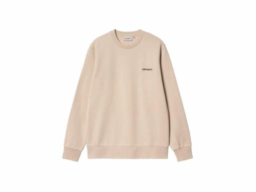 CARHARTT WIP Sudadera Hombre Script Embroidery Sweat Wall Black Beige