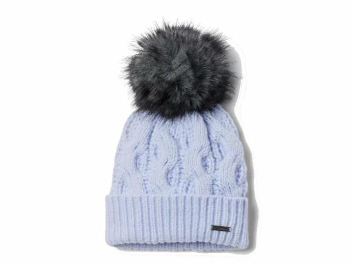 COLUMBIA Gorro de Lana Mujer Boundless Days Cable Knit Pom Beanie Snowdrift Morado