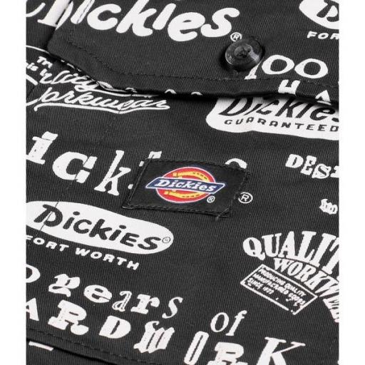 DICKIES Camisa Dickies 100 AOP Shirt Black [1]