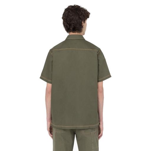 DICKIES Camisa Madras Short Sleeve Work Shirt Military Green [0]