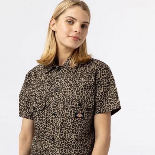DICKIES Camisa Women Silver Firs Leopard [3]