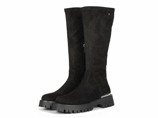 GIOSEPPO Botas Mujer Altas Aterciopeladas Suela Track Enying Black Negro