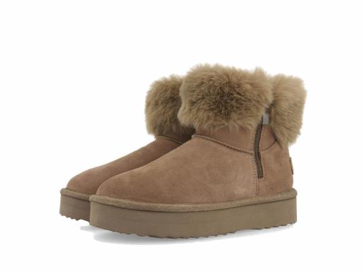 GIOSEPPO Botas Mujer Australianas Piel Mendon Taupe Marrón