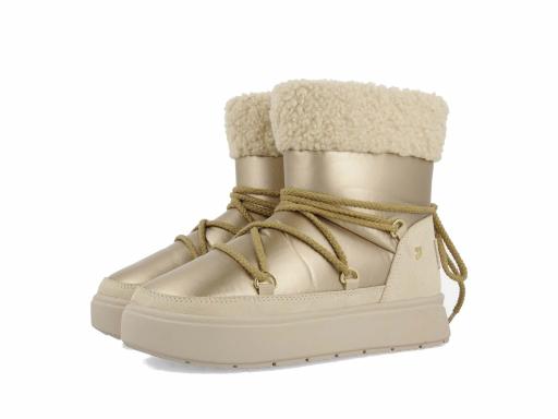 GIOSEPPO Botas Mujer Metalizadas Estilo Après Ski Borreguito Wolcoot Arena Beige