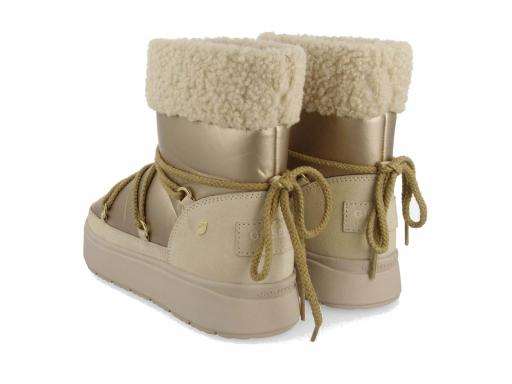 GIOSEPPO Botas Mujer Metalizadas Estilo Après Ski Borreguito Wolcoot Arena Beige [3]