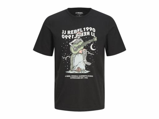 JJ REBEL Camiseta Hombre Jrebskull Tee SS Crew Neck Calavera Show Black Negro [0]