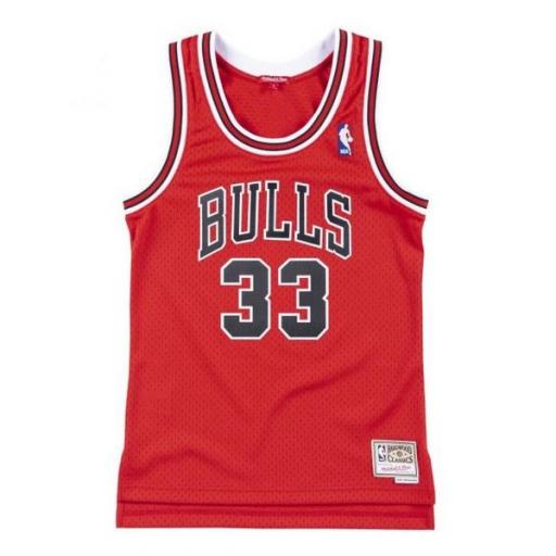 MITCHELL AND NESS Camiseta Mujer NBA Swingman Jersey Scottie Pippen Chicago Bulls 97 Red [2]