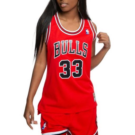 MITCHELL AND NESS Camiseta Mujer NBA Swingman Jersey Scottie Pippen Chicago Bulls 97 Red [0]