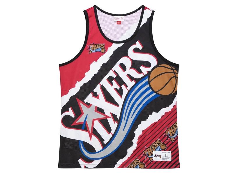 MITCHELL AND NESS Camiseta NBA Philadelphia 76ers Jumbotron 2.0 Sublimated Tank Black Red