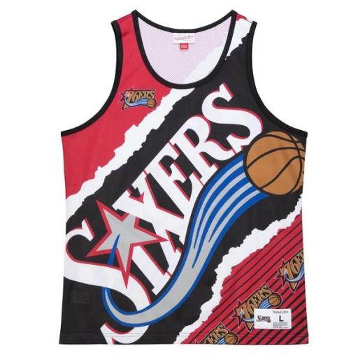 MITCHELL AND NESS Camiseta NBA Philadelphia 76ers Jumbotron 2.0 Sublimated Tank Black Red [0]