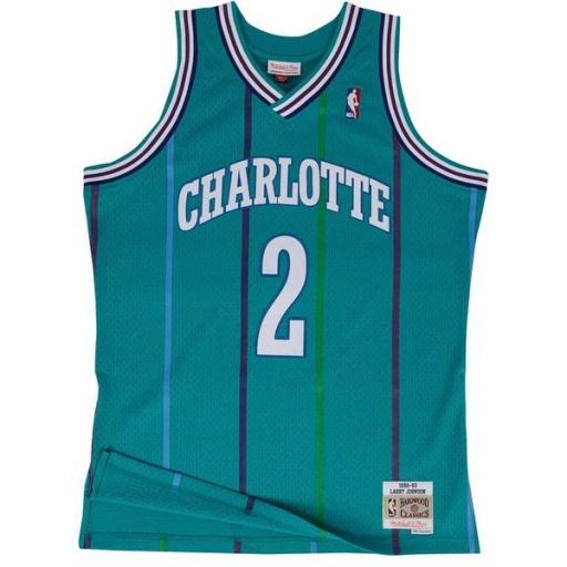 MITCHELL AND NESS Camiseta NBA Swingman Jersey Larry Johnson Charlotte Hornets Teal