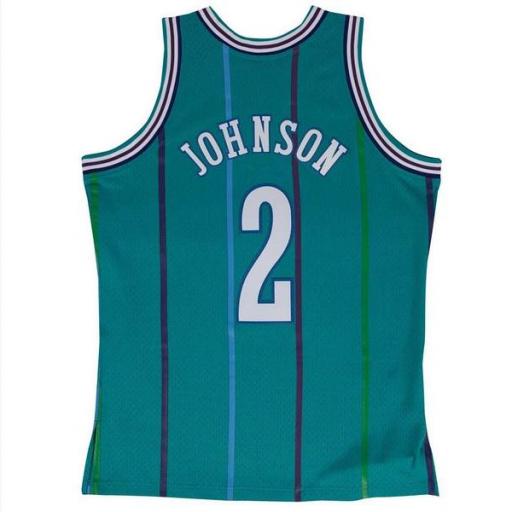 MITCHELL AND NESS Camiseta NBA Swingman Jersey Larry Johnson Charlotte Hornets Teal [0]
