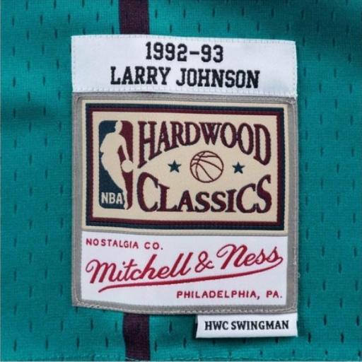 MITCHELL AND NESS Camiseta NBA Swingman Jersey Larry Johnson Charlotte Hornets Teal [2]