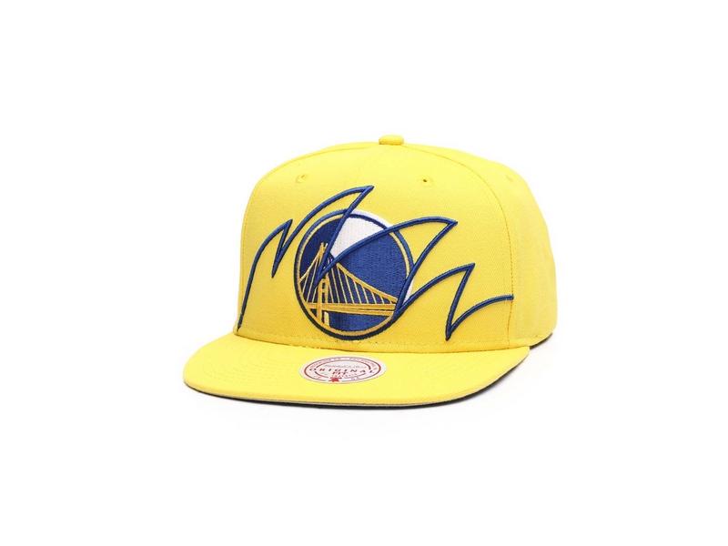 MITCHELL AND NESS Gorra NBA Golden State Warriors Shark Bite Snapback Hat Yellow