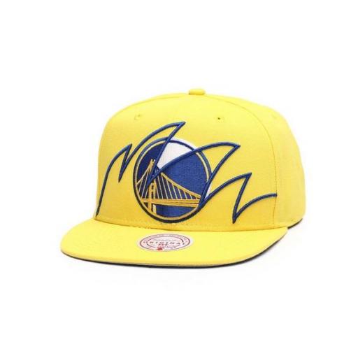 MITCHELL AND NESS Gorra NBA Golden State Warriors Shark Bite Snapback Hat Yellow [0]