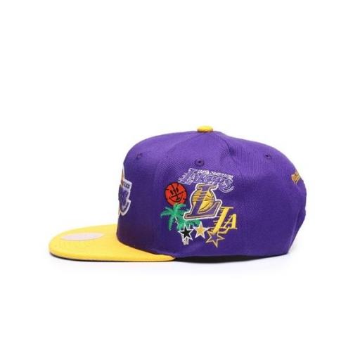 MITCHELL AND NESS Gorra NBA Los Ángeles Lakers Patch Overload Snapback Purple Yellow [1]