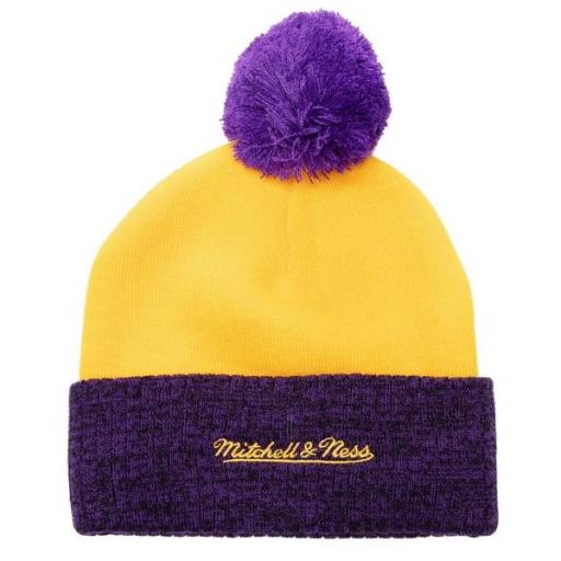 MITCHELL AND NESS Gorro Two Tone Pom Beanie HWC Los Ángeles Lakers Yellow [1]