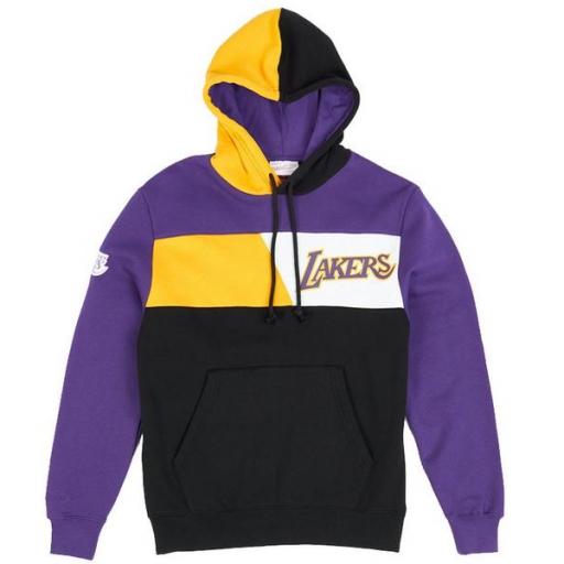 MITCHELL AND NESS Sudadera NBA Color Blocked Fleece Hood Los Ángeles Lakers Black