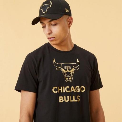 NEW ERA Camiseta NBA Chicago Bulls Metallic Logo Black T-Shirt Black [3]