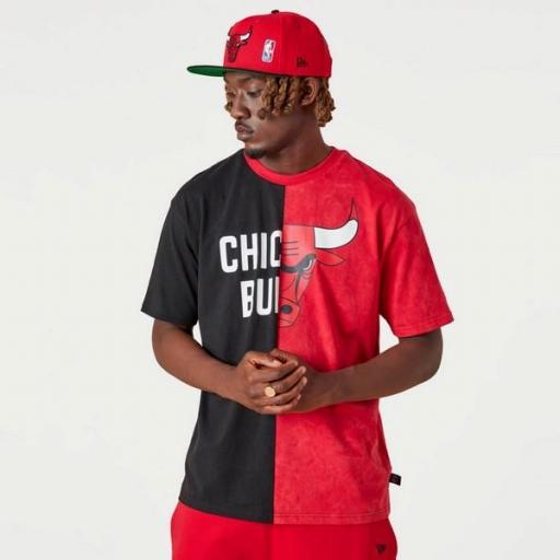 NEW ERA Camiseta NBA Chicago Bulls Split Graphic T-Shirt Red