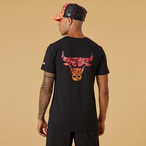 NEW ERA Camiseta NBA Chicago Bulls Team Colour T-Shirt Water Print Black
