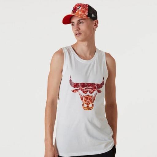 NEW ERA Camiseta NBA Chicago Bulls Team Colour Tank Top Water Print White