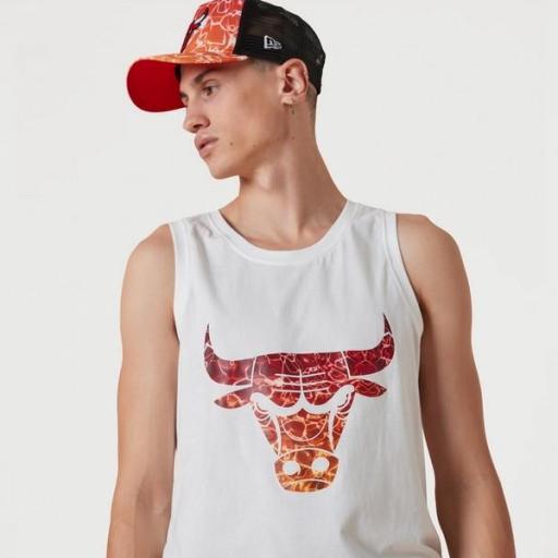 NEW ERA Camiseta NBA Chicago Bulls Team Colour Tank Top Water Print White [3]