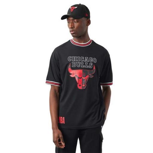 NEW ERA Camiseta NBA Chicago Bulls Team Logo Oversized Mesh Tee Black