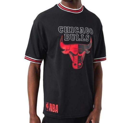 NEW ERA Camiseta NBA Chicago Bulls Team Logo Oversized Mesh Tee Black [3]