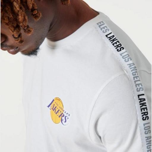 NEW ERA Camiseta NBA LA Lakers Taping T-Shirt White [3]