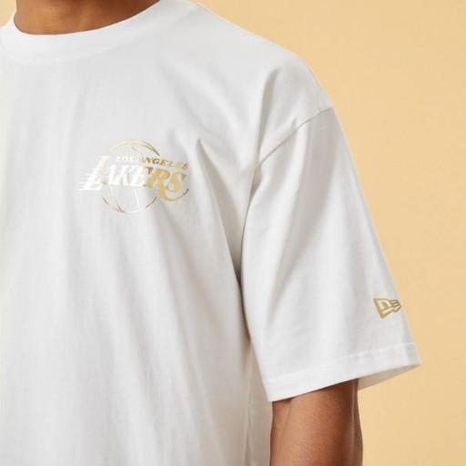 NEW ERA Camiseta NBA LA Lakers Metallic Logo T-Shirt White [2]