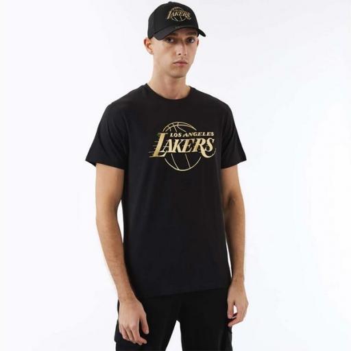 NEW ERA Camiseta NBA Los Ángeles Lakers Foil Tee Black XRD [0]
