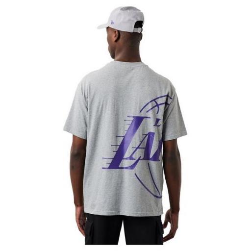 NEW ERA Camiseta NBA Los Angeles Lakers Half Logo Oversized Grey [1]