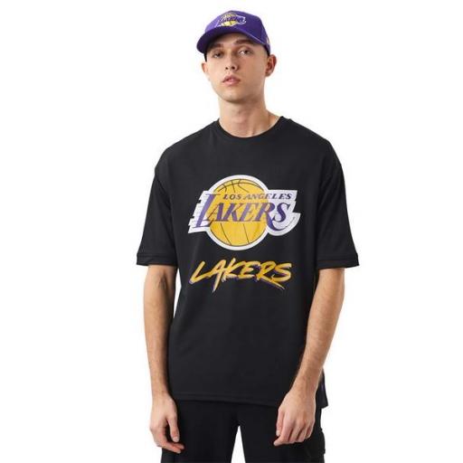 NEW ERA Camiseta NBA Los Ángeles Lakers Script Tee Black