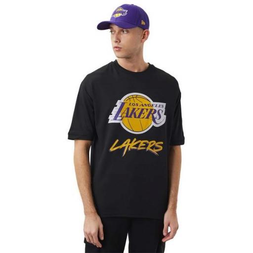 NEW ERA Camiseta NBA Los Ángeles Lakers Script Tee Black [3]