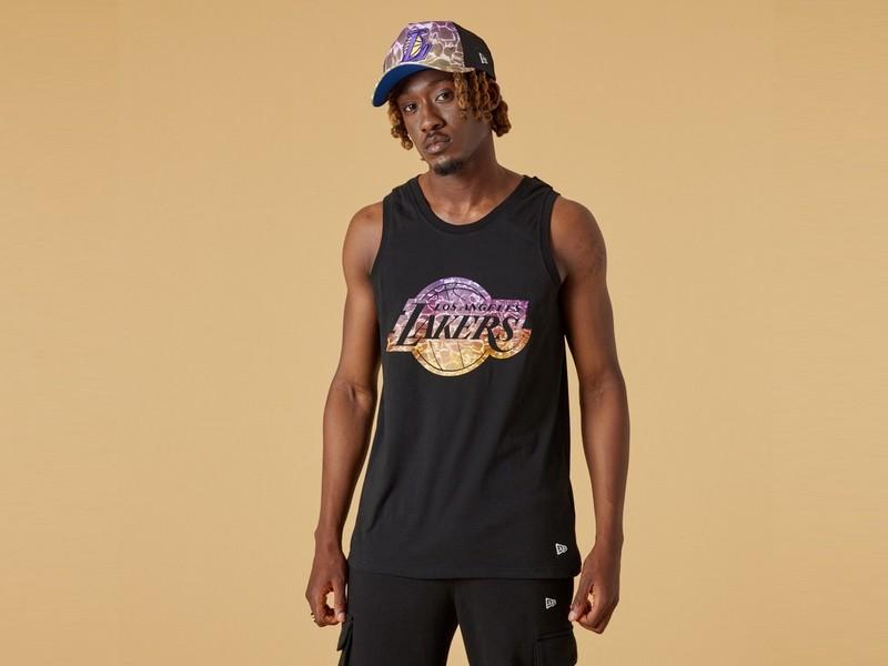 NEW ERA Camiseta NBA Los Ángeles Lakers Team Colour Tank Top Water Print Black
