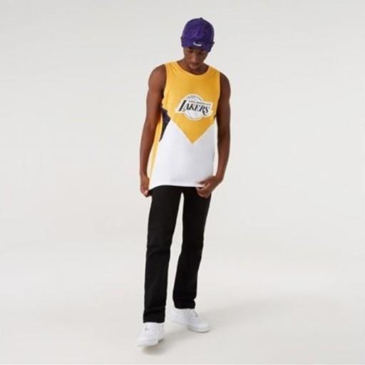 NEW ERA Camiseta NBA Oil Slick Tank Los Ángeles Lakers Yellow White [2]